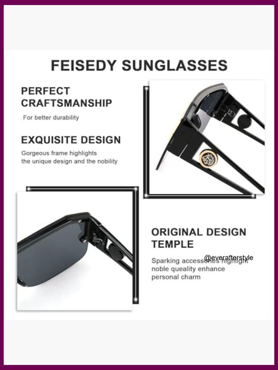 Square Oversized Shield Sunglasses with UV400 Protection main image 6